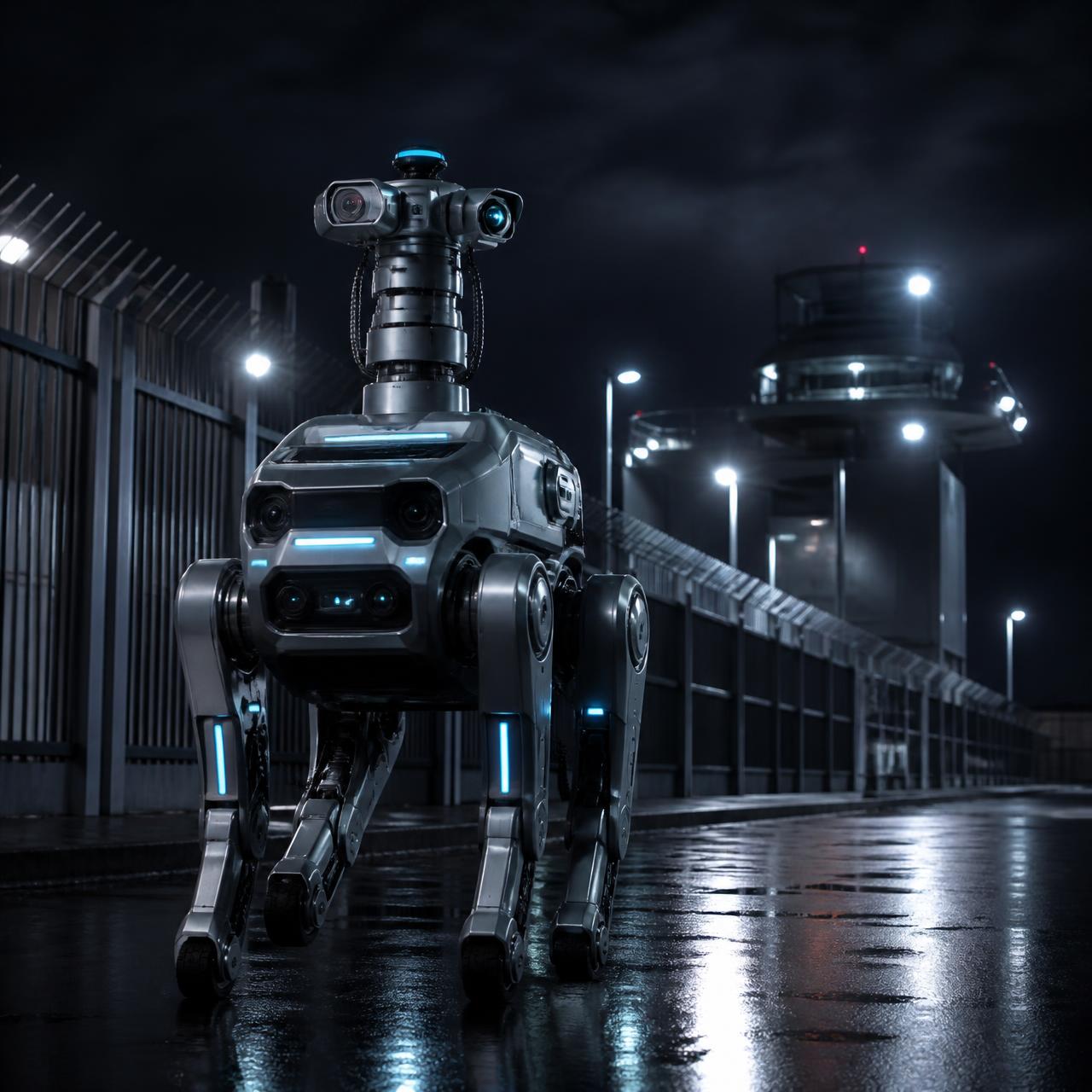 Autona autonomous security robot patrolling a high-security perimeter